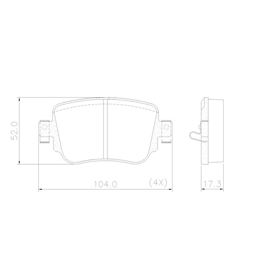 [PD1543] [Frasle] PASTILLA GOLF VII 1.4 TSI  104x52x17  TRAS