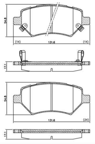 [PD1697] [Frasle] PASTILLA FULWIN TIGGO  131,6x54,8x17  DEL
