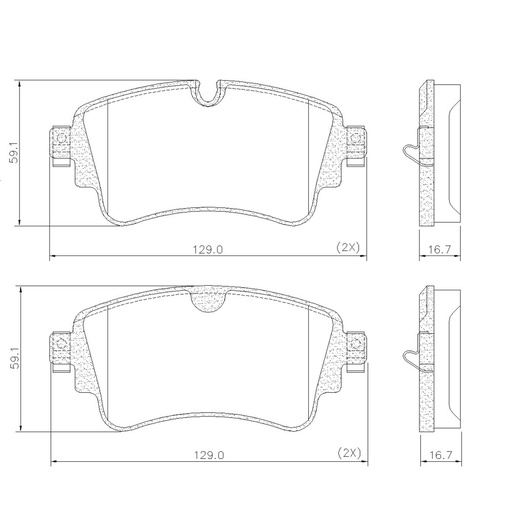 [PD2206] [Frasle] PASTILLA TOUAREG A4  129x59x16,7  TRAS