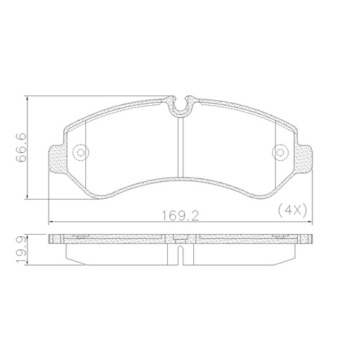 [PD2211] [Frasle] PASTILLA SPRINTER 516 19/  169,2x67x19,7  TRAS