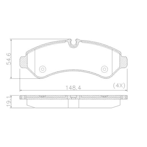 [PD2227] [Frasle] PASTILLA SPRINTER 416 19/  148,5x54,6x19  TRAS