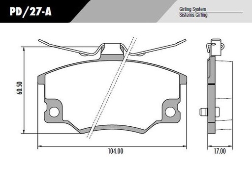 [PD27A] [Frasle] PASTILLA TIPO UNO SIST IMPOR  104x60,5x17  DEL