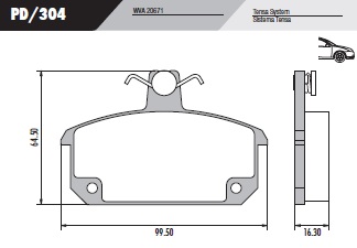 [PD304] [Frasle] PASTILLA R12 R18 GANCHO  99,5x64,5x16,3  DEL