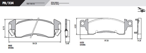 [PD324] [Frasle] PASTILLA C10 SILVERADO  197,3x63x15/14,2  DEL