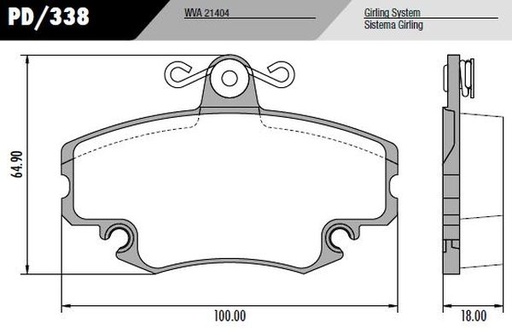 [PD338] [Frasle] PASTILLA 205 CLIO LOGAN  100x54x18  DEL