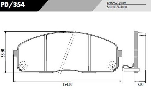 [PD354] [Frasle] PASTILLA HYUNDAI H100  154x58,5x17  DEL
