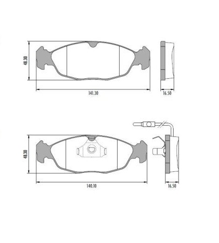 [PD364A] [Frasle] PASTILLA XSARA 306 TEVES  141,3x48,3x16,5  DEL
