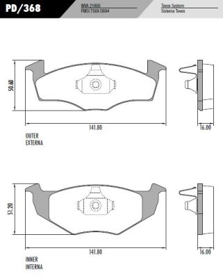 [PD368] [Frasle] PASTILLA POLO VENTILADO  141,5x50,6x16  DEL