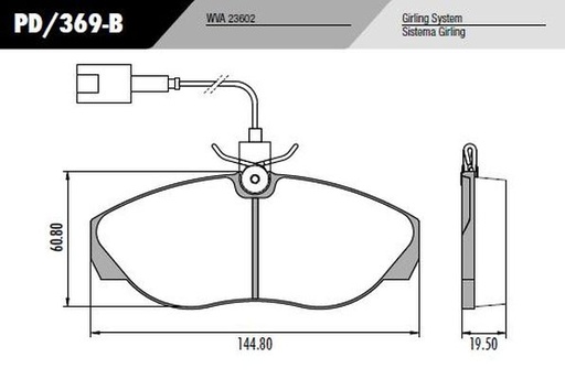 [PD369B] [Frasle] PASTILLA BOXER DUCATO  145x61x18,7  DEL