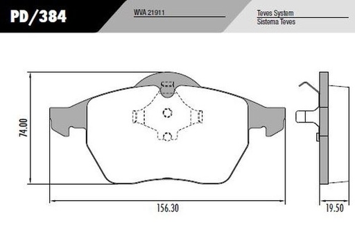 [PD384] [Frasle] PASTILLA A4 PASSAT  156,3x74x19,5  DEL