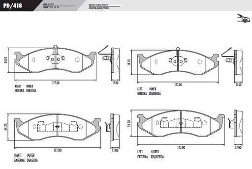 [PD418] [Frasle] PASTILLA CHEROKEE  176x53x16  DEL