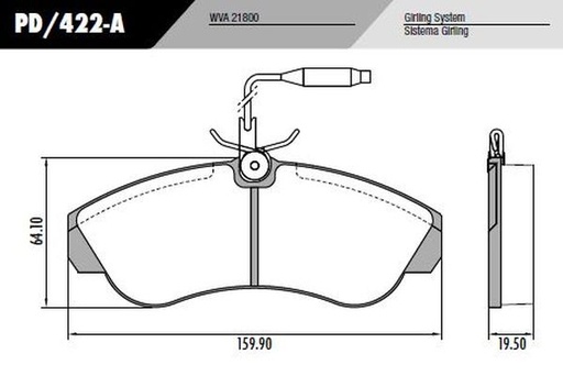 [PD422A] [Frasle] PASTILLA BOXER DUCATO  160x64x19,5  DEL