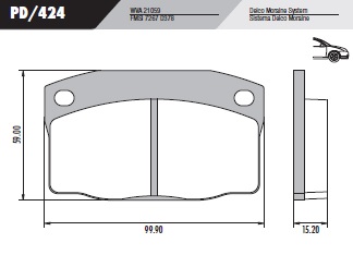 [PD424] [Frasle] PASTILLA CIELO RACER  100x59x15,5/15  DEL