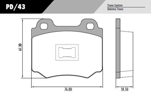 [PD43] [Frasle] PASTILLA GOL SENDA  77x61,5x18,5  DEL