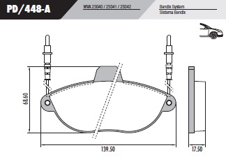 [PD448A] [Frasle] PASTILLA EXPERT 307 RURAL  139,5x68,6x18  DEL