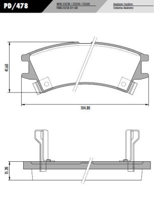 [PD478] [Frasle] PASTILLA  ATOS 1.0 98/  104,8x41,6x15,2  DEL