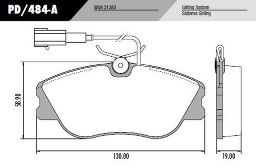 [PD484A] [Frasle] PASTILLA ALFA 155 MAREA  130,x58,9x19  DEL