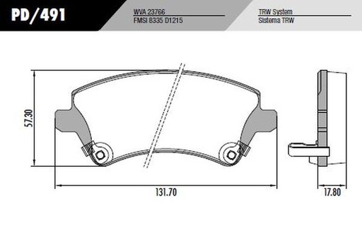 [PD491] [Frasle] PASTILLA COROLLA 02/  131,7x57,3x17,8  DEL