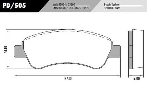 [PD505] [Frasle] PASTILLA 208 C3 PARTNER  137x51x19  DEL