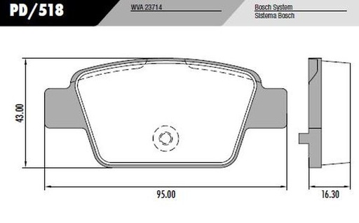 [PD518] [Frasle] PASTILLA STILO 95x43x16,3  TRAS