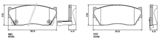 [PD532] [Frasle] PASTILLA SENTRA 1.6 91/96  108,4x47,8x16,5  DEL