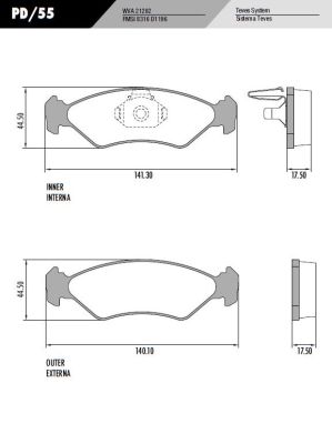 [PD55] [Frasle] PASTILLA FIESTA KA BRASIL  141,3/140x44,5x17,5  DEL