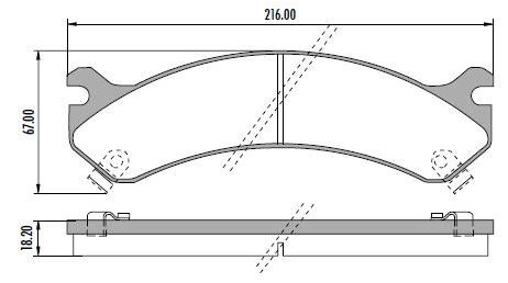 [PD571] [Frasle] PASTILLA SILVERADO 1500 01/  216x67x18,2  DEL