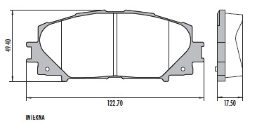 [PD621] [Frasle] PASTILLA COROLLA YARIS  122,7x49,5x17,5  DEL
