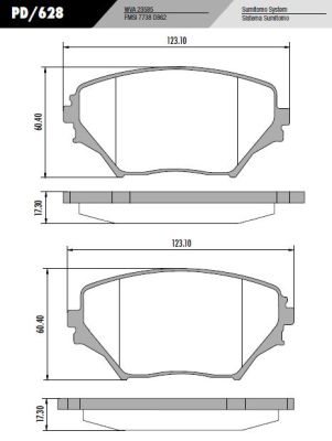 [PD628] [Frasle] PASTILLA RAV4 01/05  123x60,4x17,3  DEL