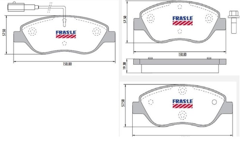 [PD673B] [Frasle] PASTILLA BRAVO 1.4 10/  151x57,5x19,3  DEL