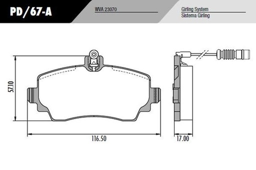 [PD67A] [Frasle] PASTILLA CLASE A 160 190  116,6x57,4x17  DEL