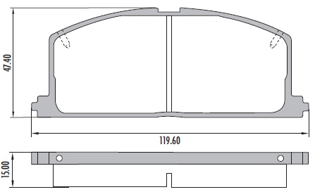 [PD680] [Frasle] PASTILLA COROLLA 13"  119,6x47,5x15  DEL