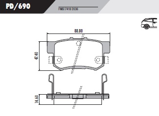 [PD690] [Frasle] PASTILLA CIVIC  88,8x47,4x14,6  TRAS