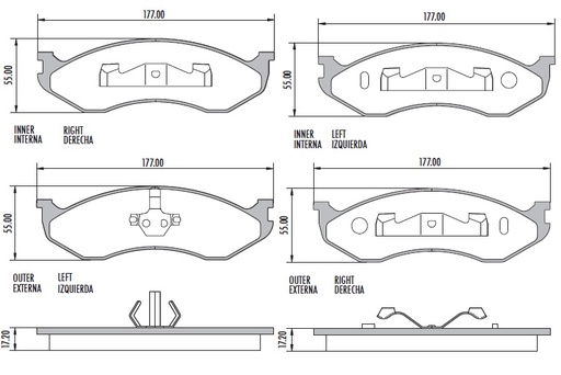 [PD708] [Frasle] PASTILLA CHEROKEE 90/93  177x55x17,2  DEL