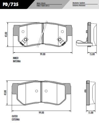 [PD725] [Frasle] PASTILLA TUCSON  99x41x14  TRAS