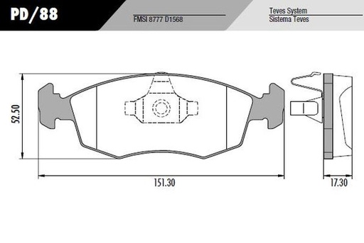 [PD88] [Frasle] PASTILLA 500 IDEA PALIO PUNTO  151,3x52,5x17,3  DEL