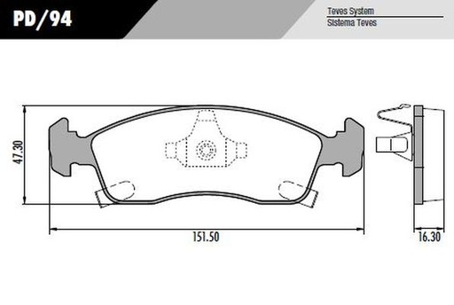 [PD94] [Frasle] PASTILLA ONIX PRISMA LT LTZ  151,5x47,3x16,3  DEL