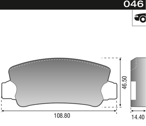 [12015] [Durbloc] PASTILLA 128 147 SPAZIO BRIO FIORINO  108,8x47,5x14  DEL