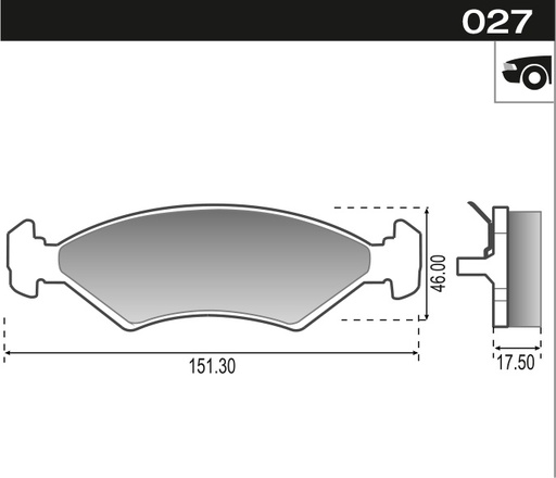 [12032] [Durbloc] PASTILLA SIERRA ESCORT ORION FIESTA  151,3x46,3x18  DEL