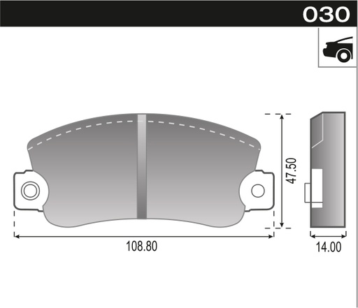 [12034] [Durbloc] PASTILLA RENAULT FUEGO TRS GIRLING  108,8x47,5x14  TRAS