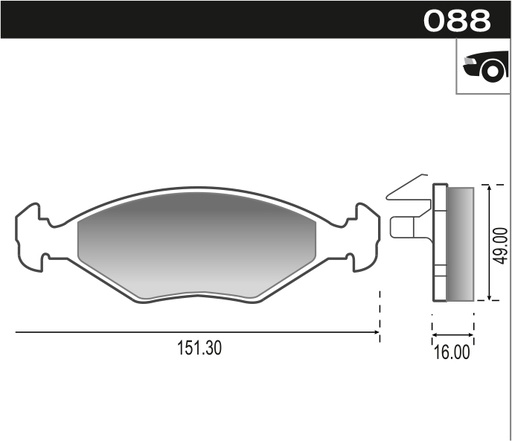 [12038] [Durbloc] PASTILLA GALAXY GOL LARGA VENTILADO  151,3x49,2x15,8  DEL