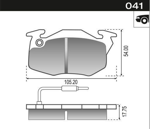 [12052] [Durbloc] PASTILLA 106 205 306 R9 R11 R18 R19 CLIO  105,2x54x17,7  DEL
