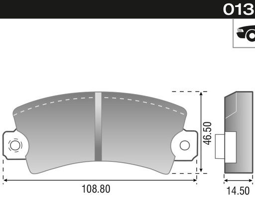 [12053] [Durbloc] PASTILLA R12 DACIA R4 C/REMACHE BANANA  108,8x47,5x14  DEL