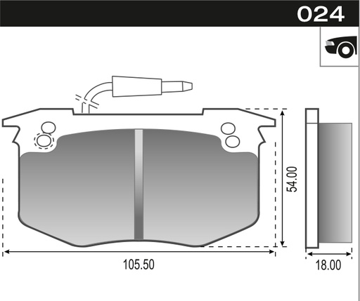 [12055] [Durbloc] PASTILLA R18 BX 84>89  105,5x53,7x18  DEL