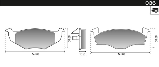 [12065] [Durbloc] PASTILLA POLO GOL VOYAGE GOLF FOX VENTILADO  141,5x50,6x16  DEL