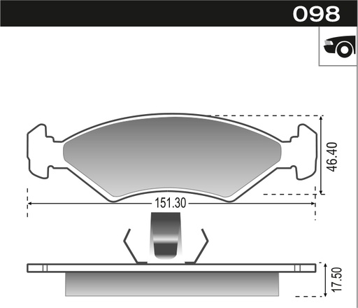 [12067] [Durbloc] PASTILLA GOL KA COURIER FIESTA BRASIL  151,3x46,4x16,6  DEL