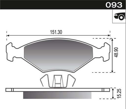 [12068] [Durbloc] PASTILLA GOL TREND VOYAGE PALIO SIENA  151,3x49,2x15  DEL