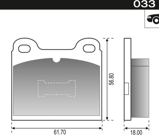 [12072] [Durbloc] PASTILLA GOL SAVEIRO PARATI SENDA PASSAT  61,7x56,8x18,5  DEL