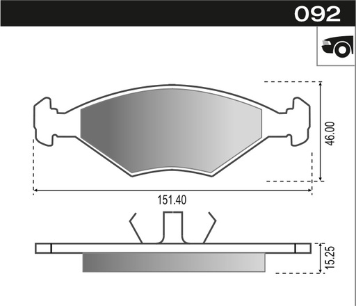 [12080] [Durbloc] PASTILLA GOL PALIO SIENA GALAXY LARGA  151,3x49,2x15,8  DEL