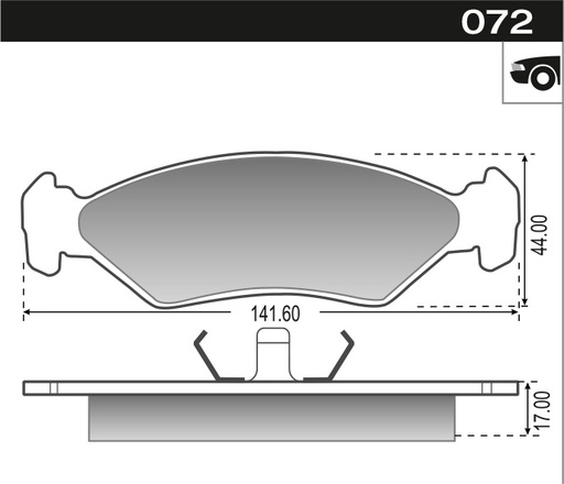 [12084] [Durbloc] PASTILLA FIESTA KA ESCORT COURIER BRASIL  141,3/140x44,5x17,5  DEL